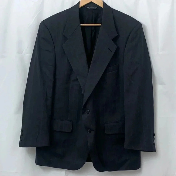 Men’s Christian Dior Dark Gray Pinstripe Blazer Size Large EUC - Picture 1 of 7